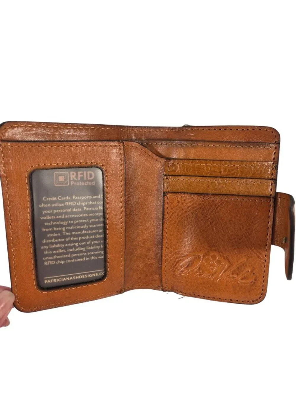 Patricia Nash Burnished Leather Embossed Iberia Wallet W/ RFID Protection